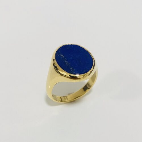 Siegelring Lagenonyx 750 Gelbgold Isar Gold Lapislazuli