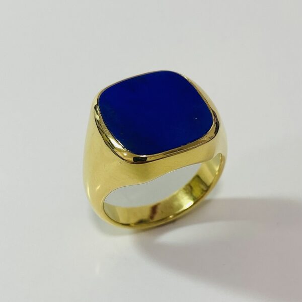 Siegelring Lagenonyx 750 Gelbgold Lapis